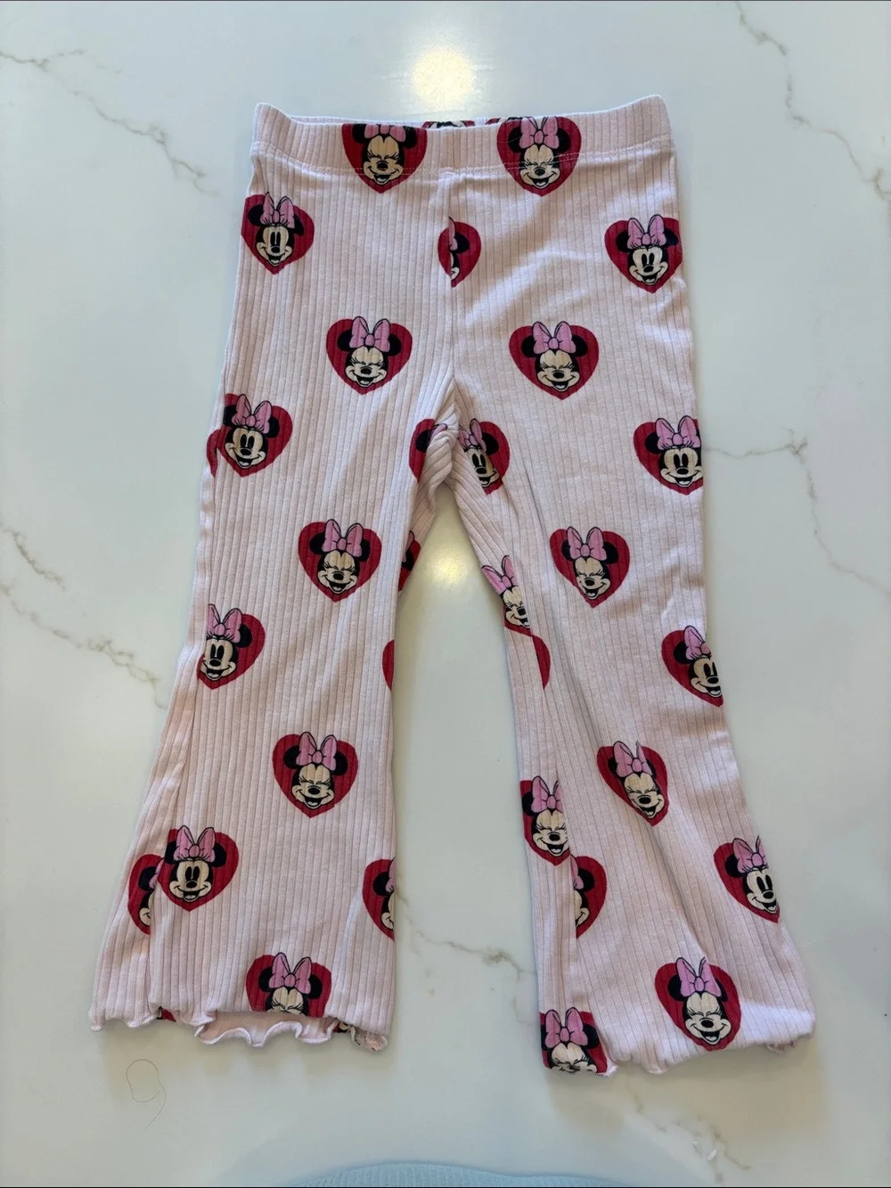 Disney Pink Minnie Mouse Heart Pajama Set - Light Pink & Red
